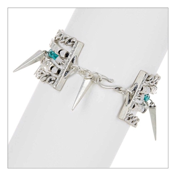 Rebecca Minkoff Multi-Row Chunky Spike Bracelet - Picture 3 of 4